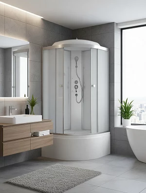 Душевая кабина ODA 8401 white высокий поддон угловая 90*90