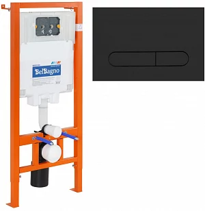Инсталляция для подвесного унитаза BelBagno BB002-80/BB007-PR-NERO.M с кнопкой